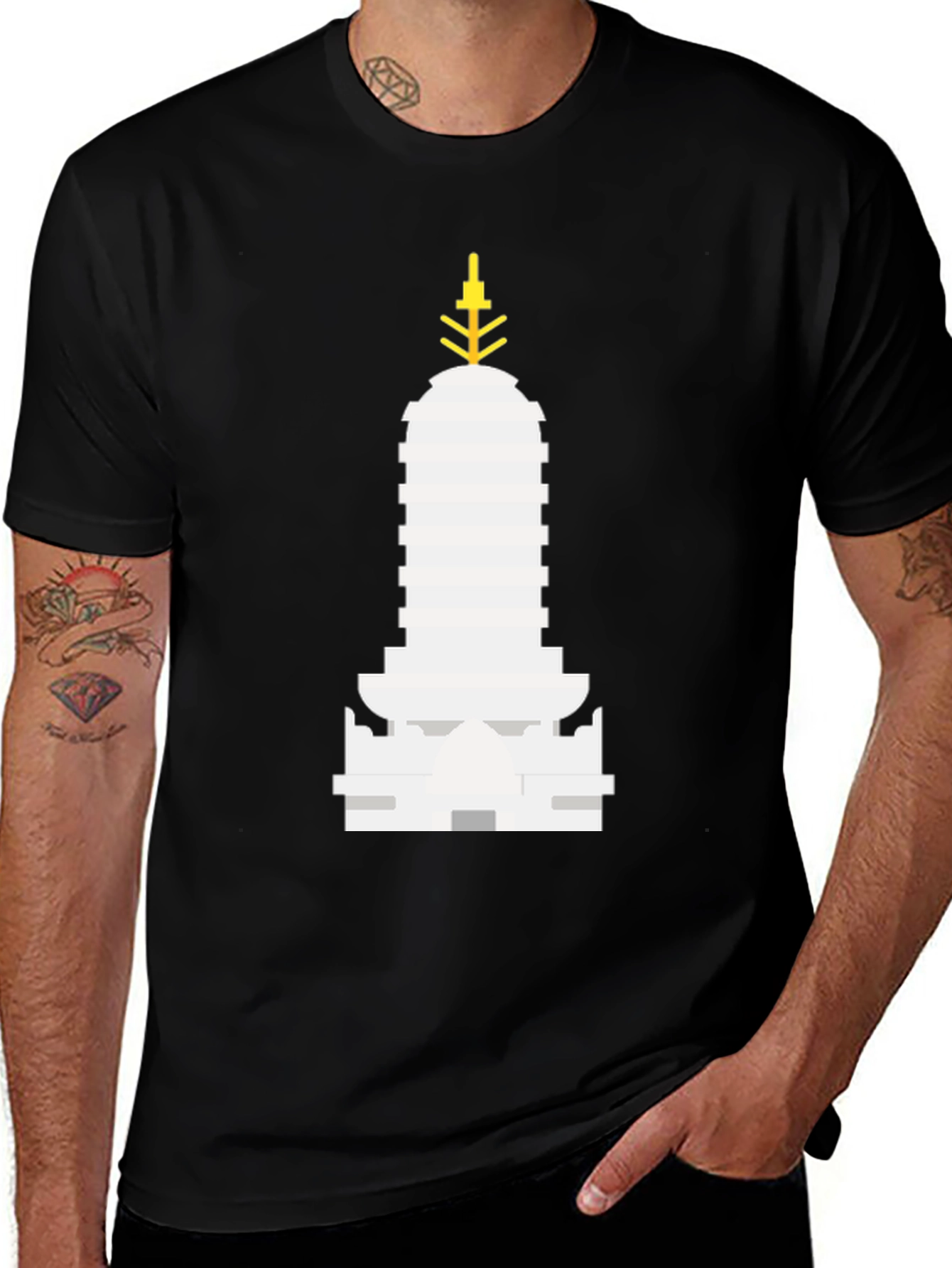 Iconic Building Graphic Tee - Black Unisex T-Shirt