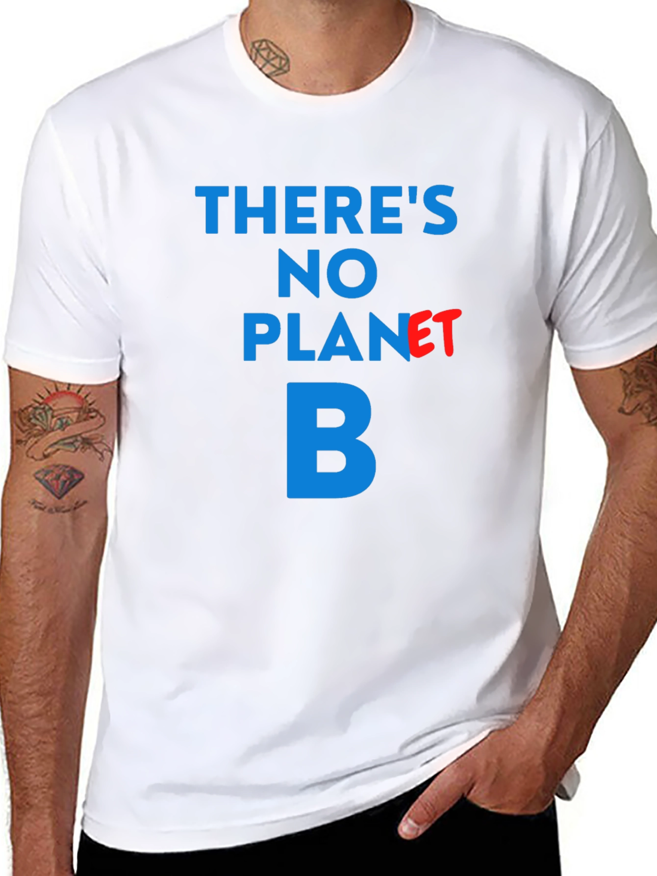 Theres No Planet B T-Shirt - Black Crew Neck