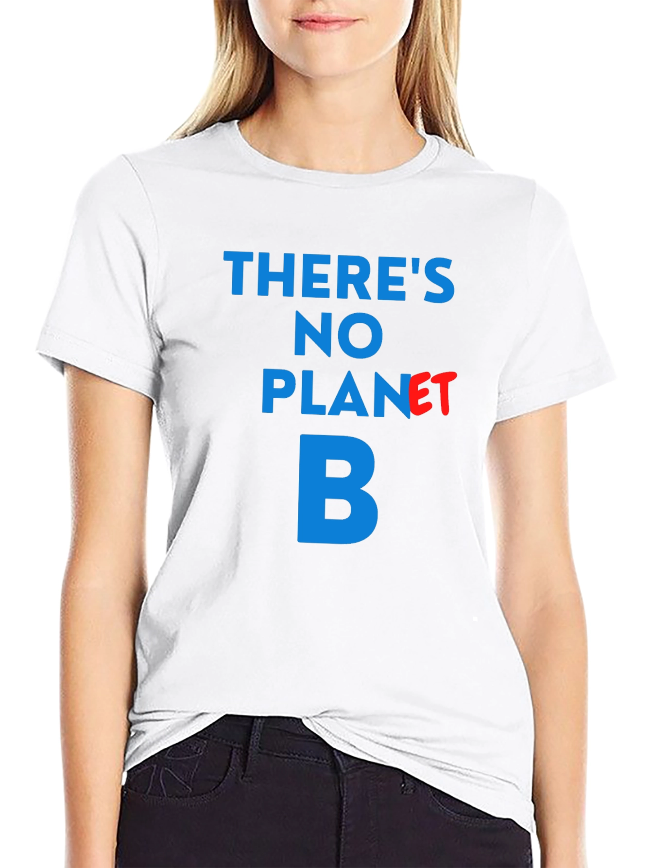 Theres No Planet B T-Shirt - Black Crew Neck