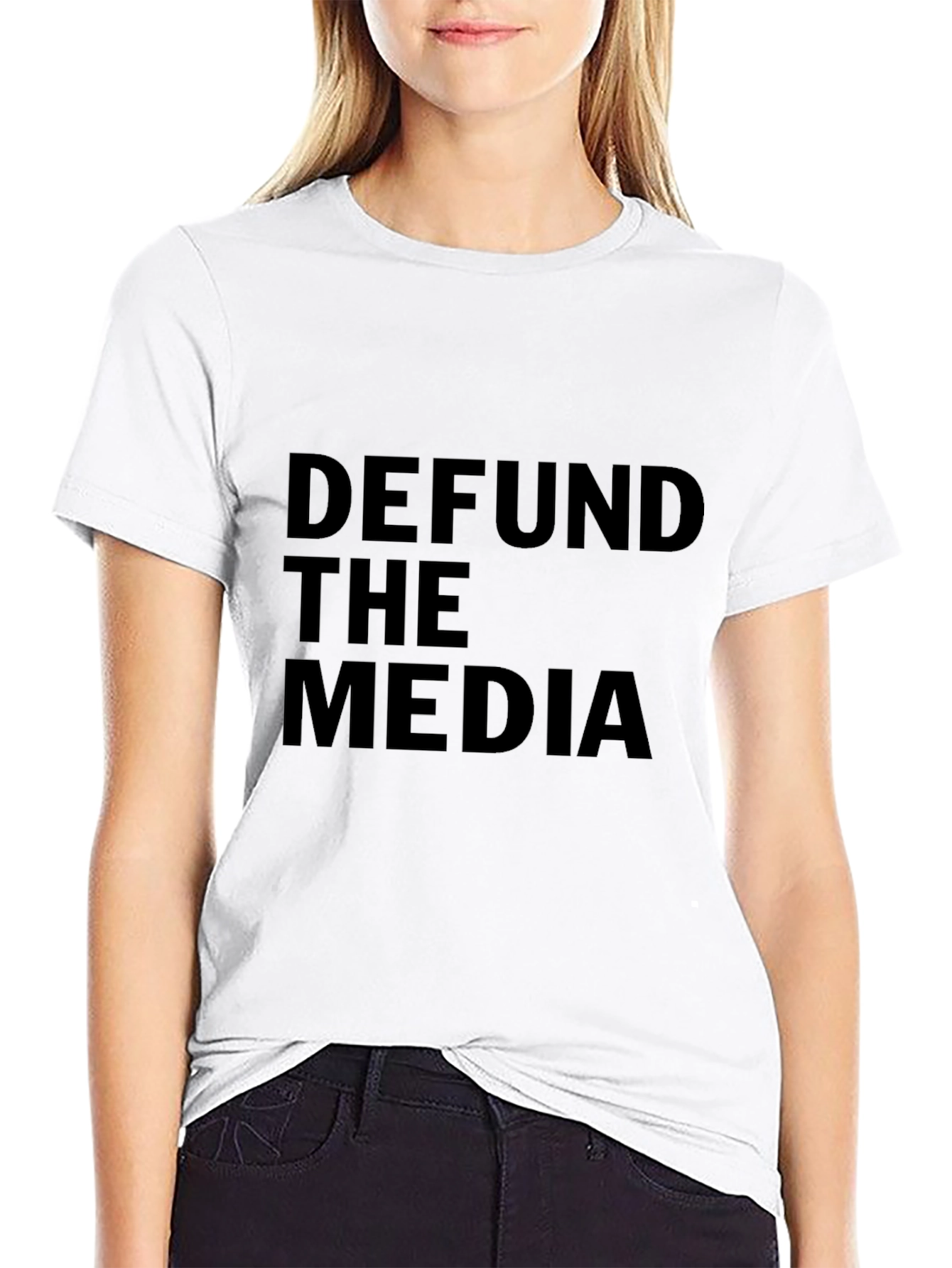 Defund the Media Graphic T-Shirt - Political Statement Tee