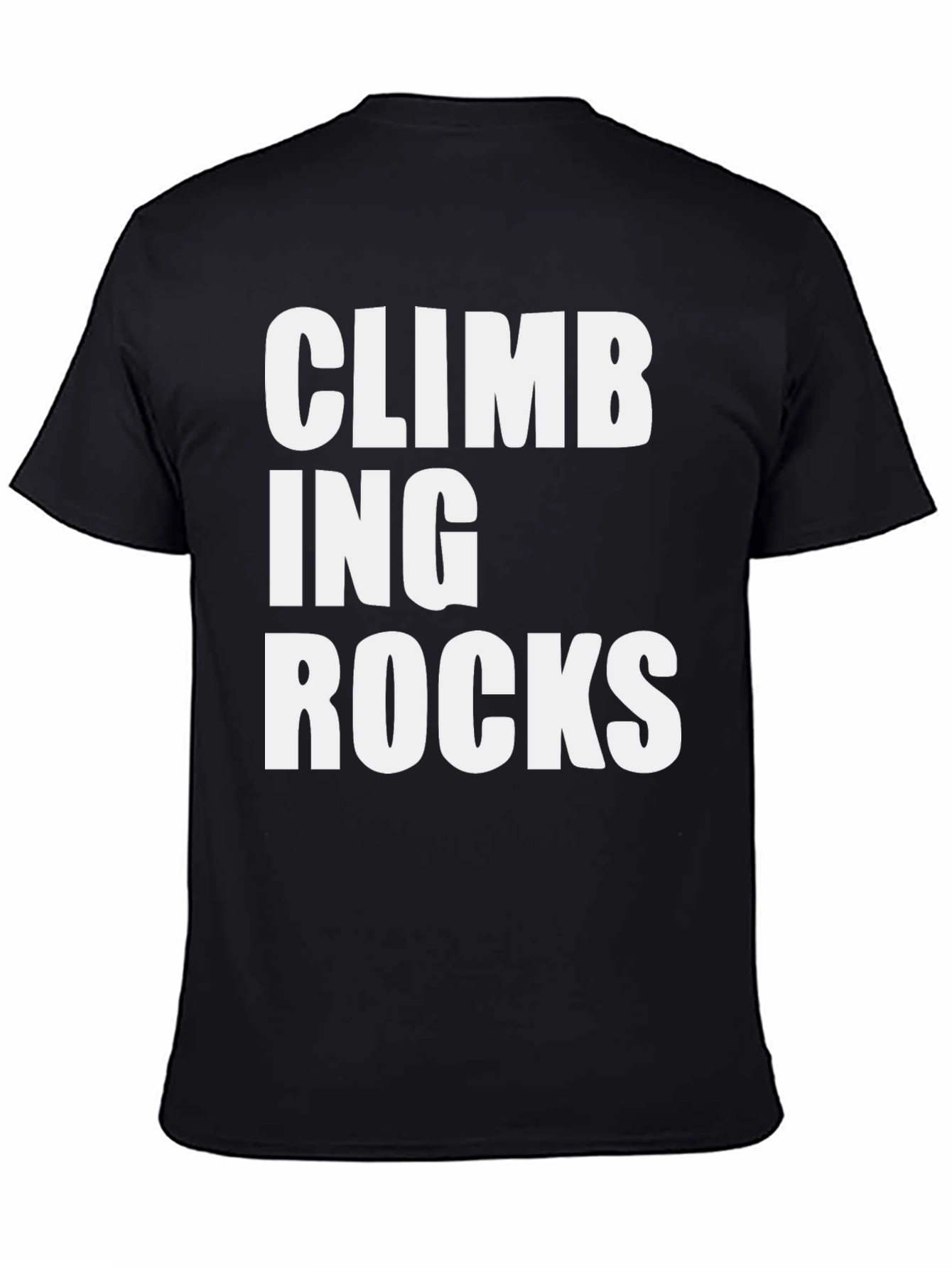 Climbing Rocks Graphic Tee - Black Cotton T-Shirt