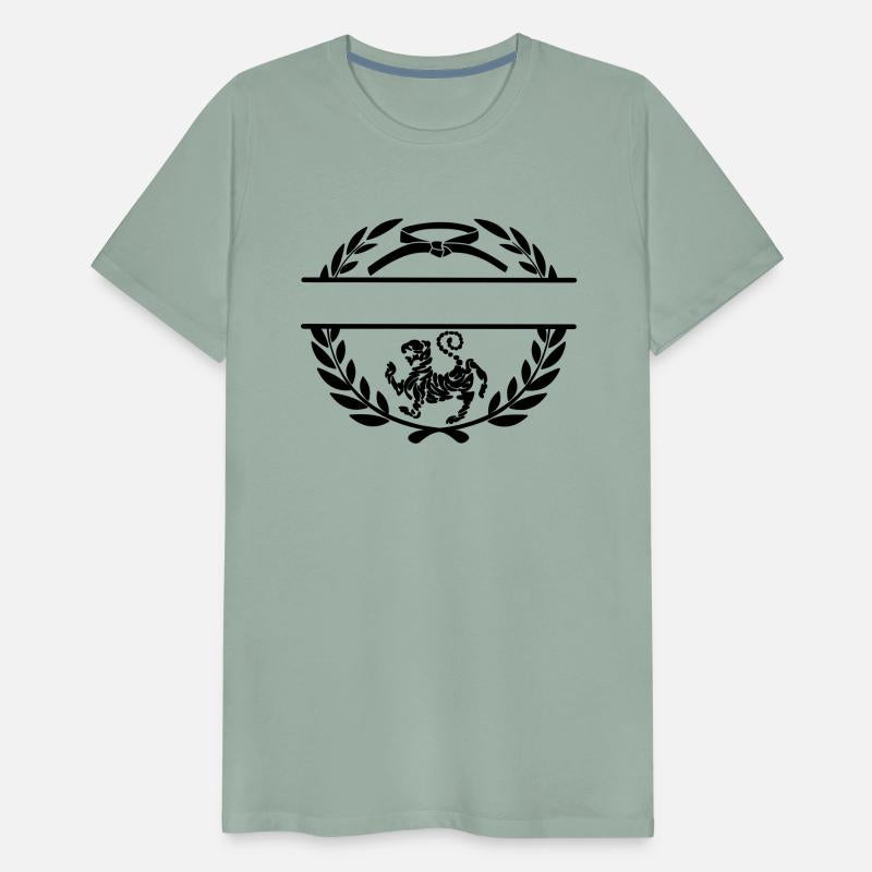 Laurel wreath with shotokan tiger and band.