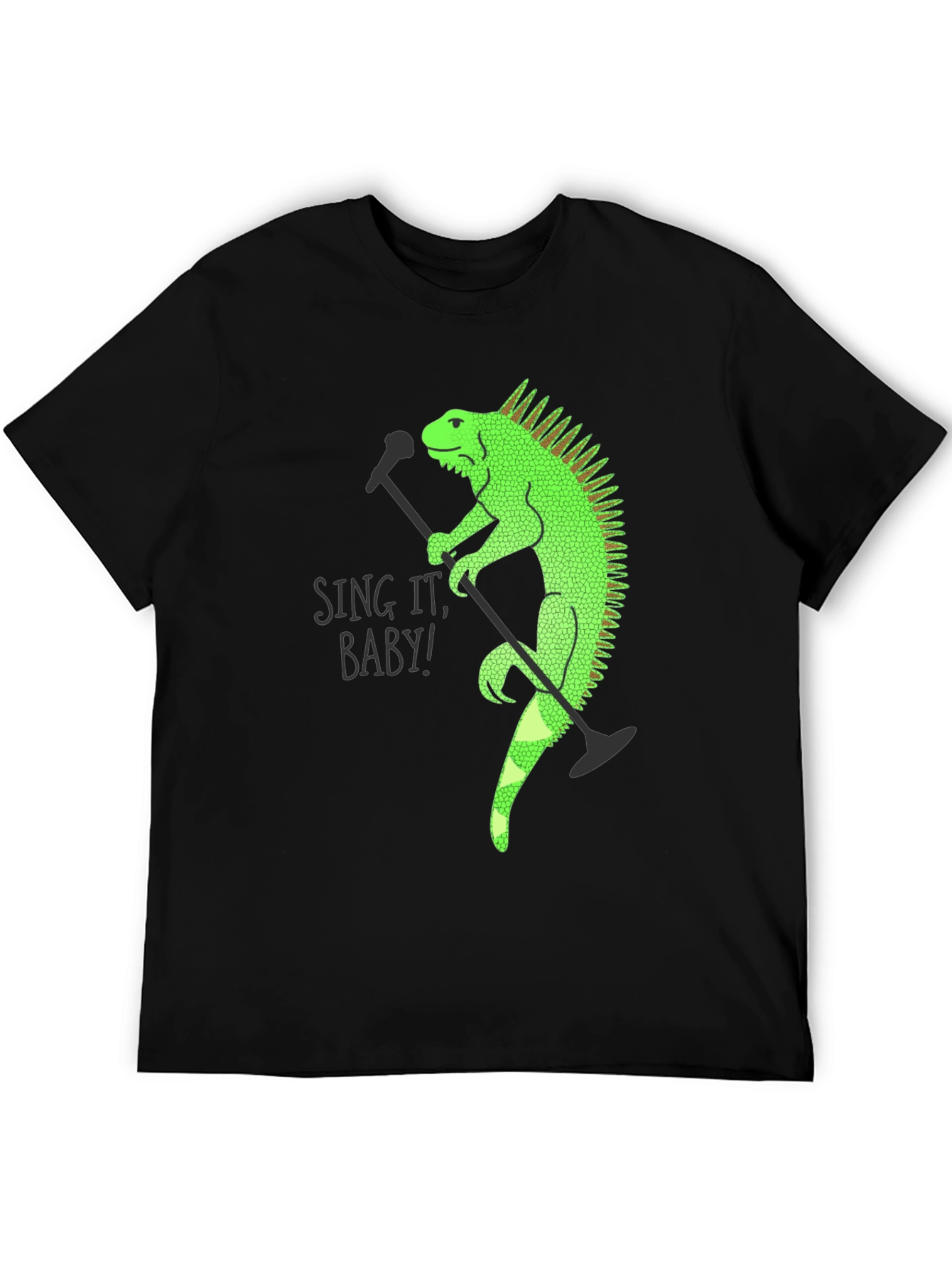 Iguana Singer Graphic T-Shirt - Black