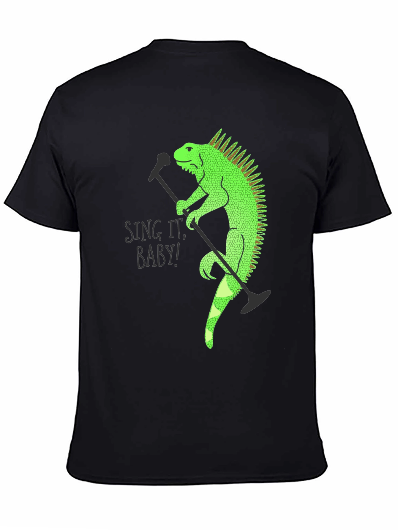 Iguana Singer Graphic T-Shirt - Black