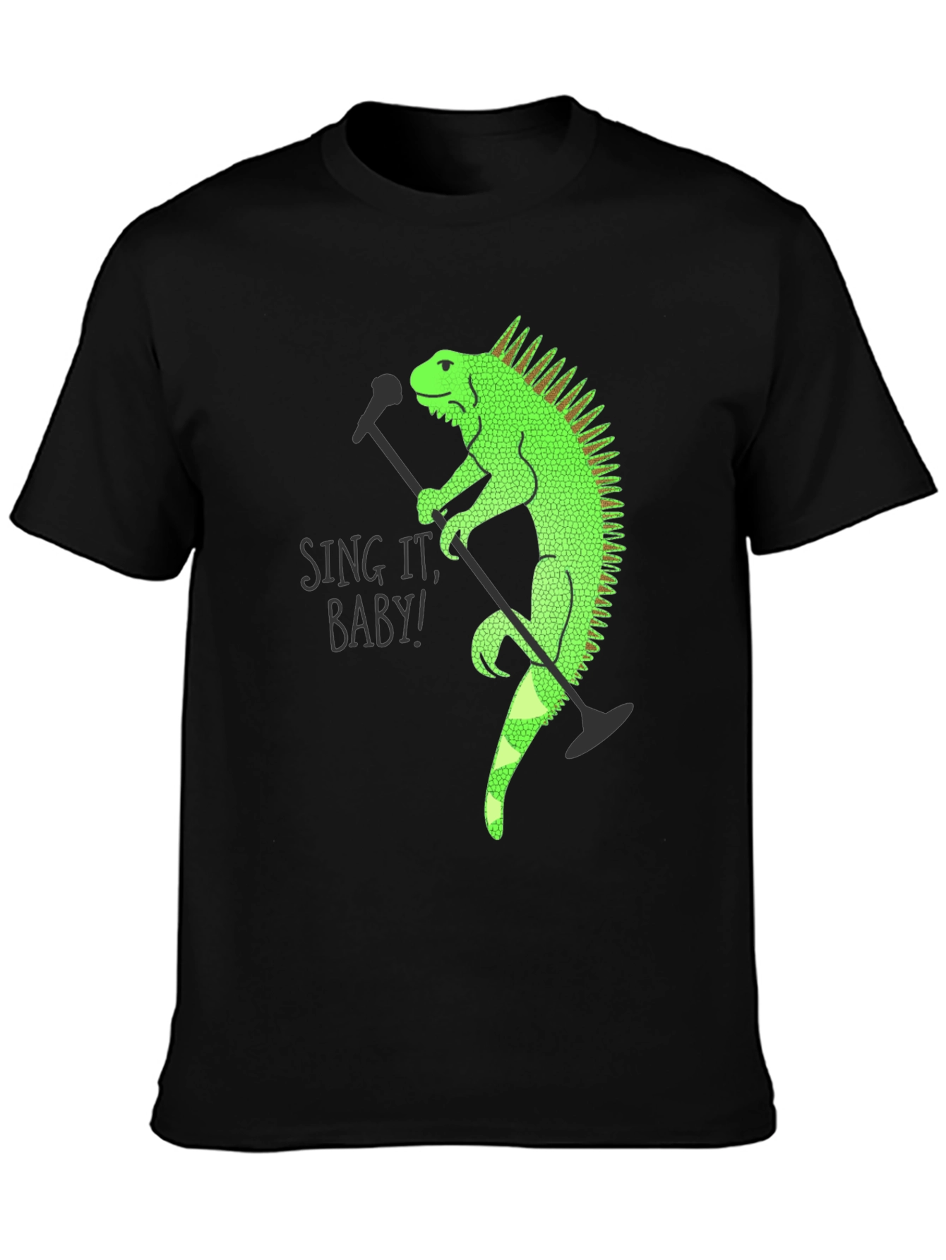 Iguana Singer Graphic T-Shirt - Black