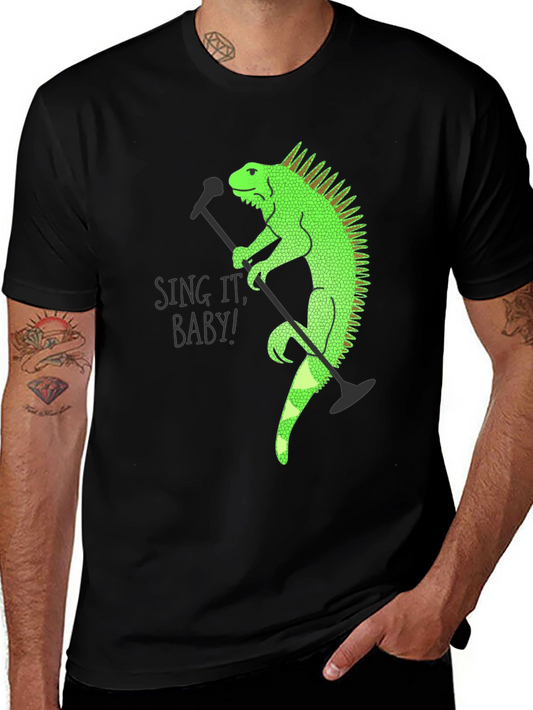 Iguana Singer Graphic T-Shirt - Black
