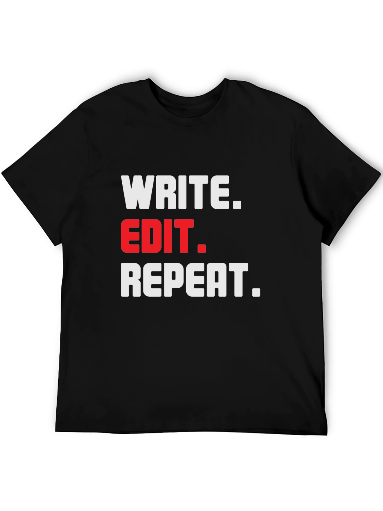 Write Edit Repeat Black T-Shirt