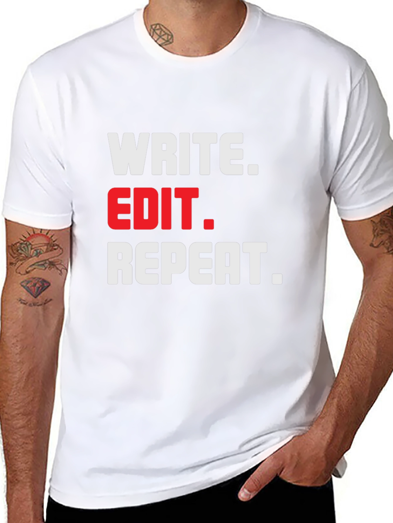 Write Edit Repeat Black T-Shirt