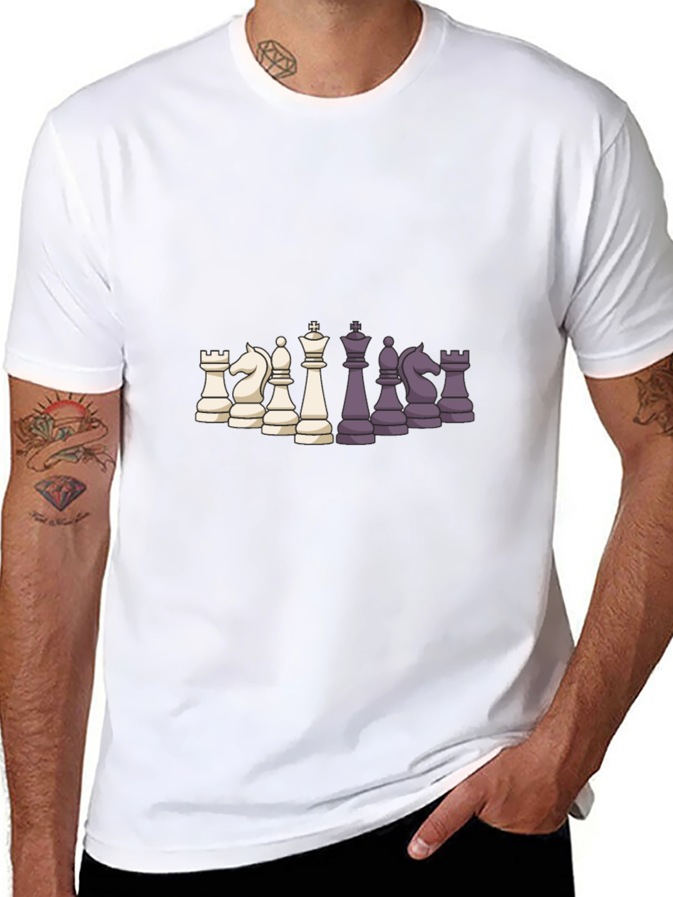 Chess Piece Graphic Print T-Shirt