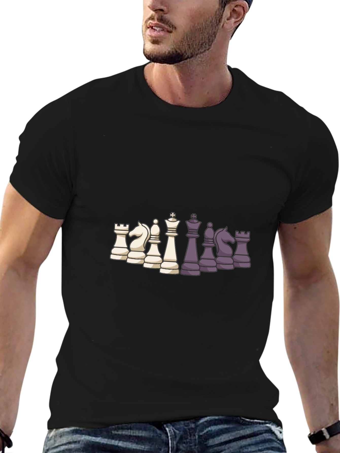 Chess Piece Graphic Print T-Shirt