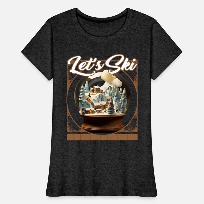 Let’s Ski Snow Globe Ski Scene Winter Wonderland