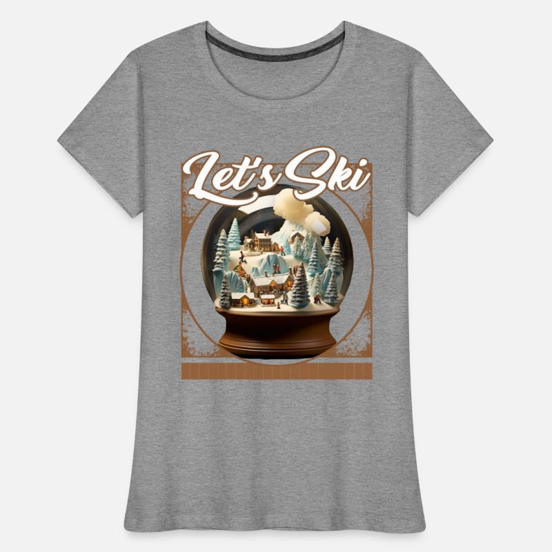 Let’s Ski Snow Globe Ski Scene Winter Wonderland