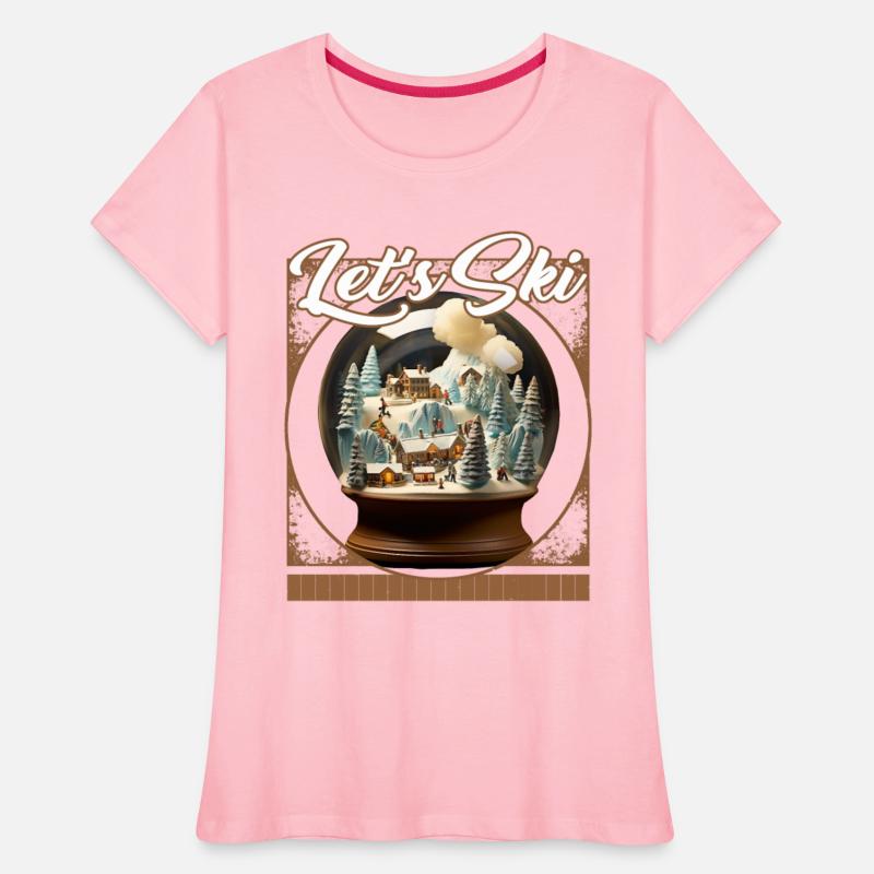 Let’s Ski Snow Globe Ski Scene Winter Wonderland