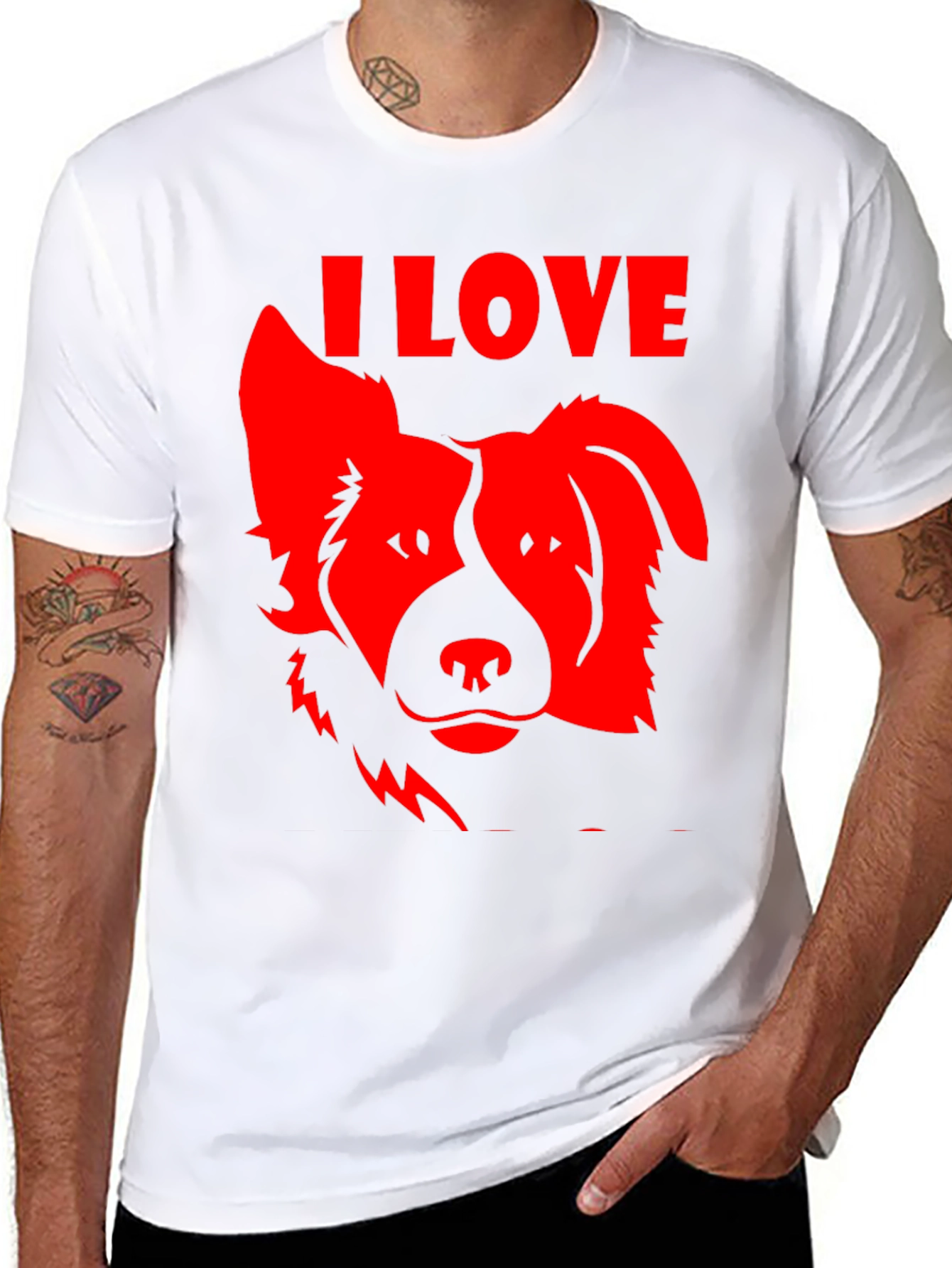 I Love Dogs Graphic Tee - Black