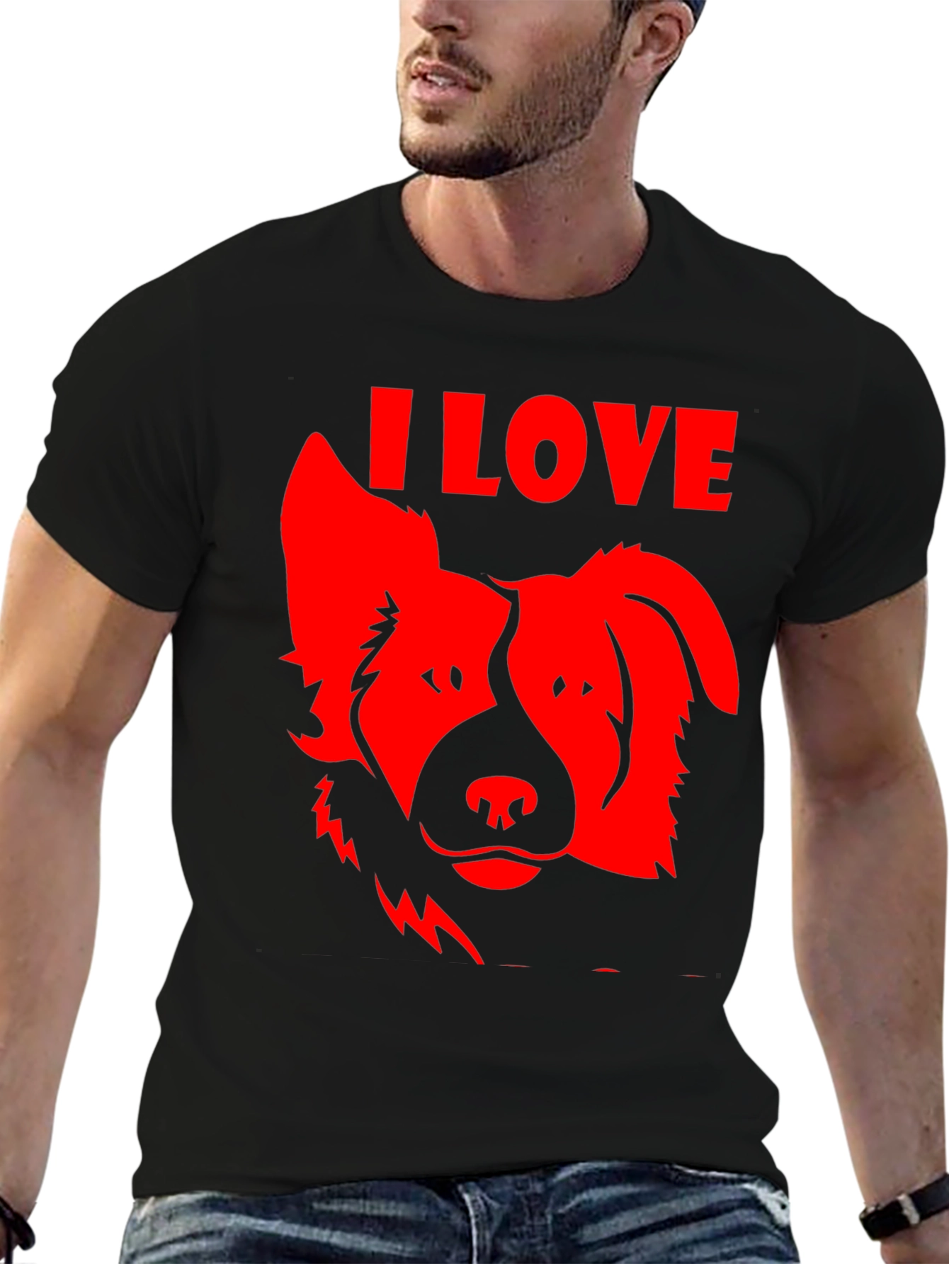 I Love Dogs Graphic Tee - Black