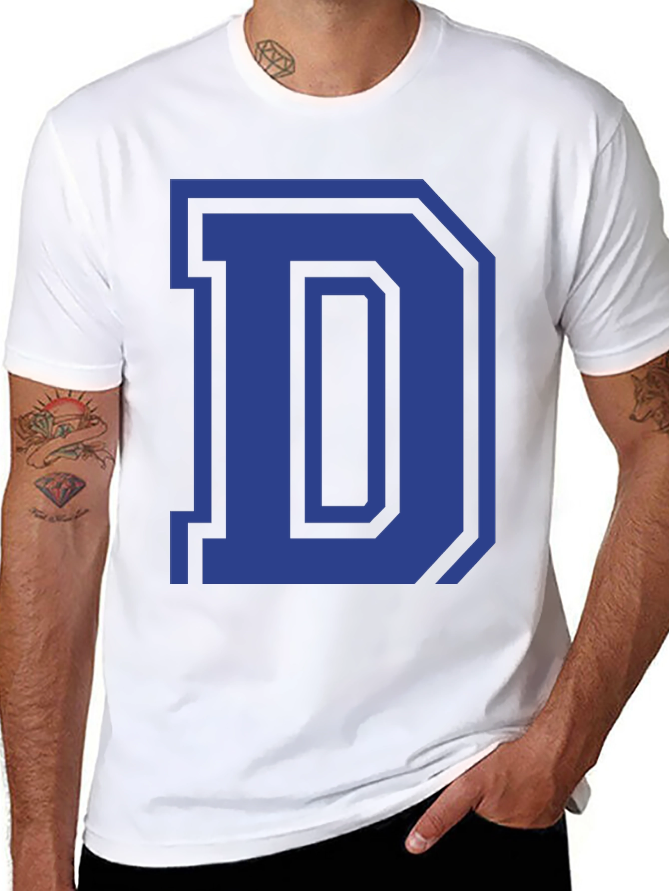 Letter D Graphic Tee - Classic Style