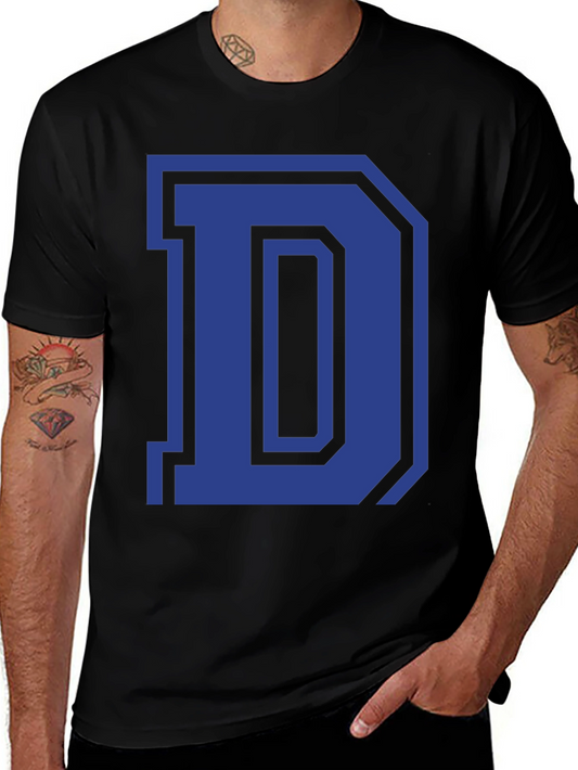 Letter D Graphic Tee - Classic Style