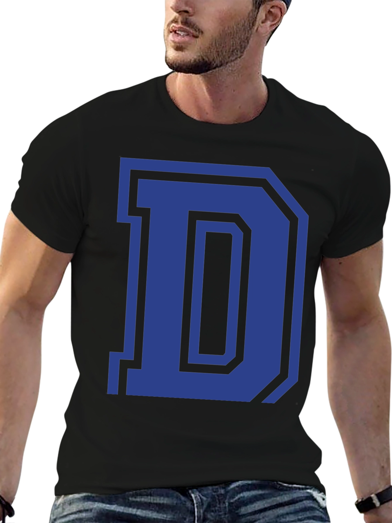 Letter D Graphic Tee - Classic Style