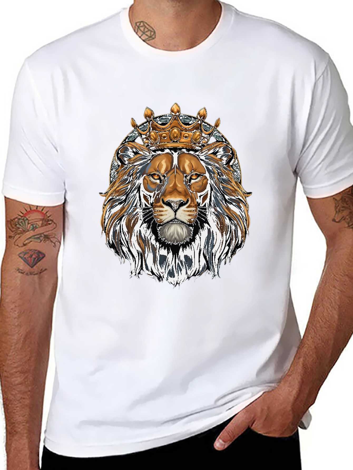 King Lion Graphic Tee - Black Cotton Blend