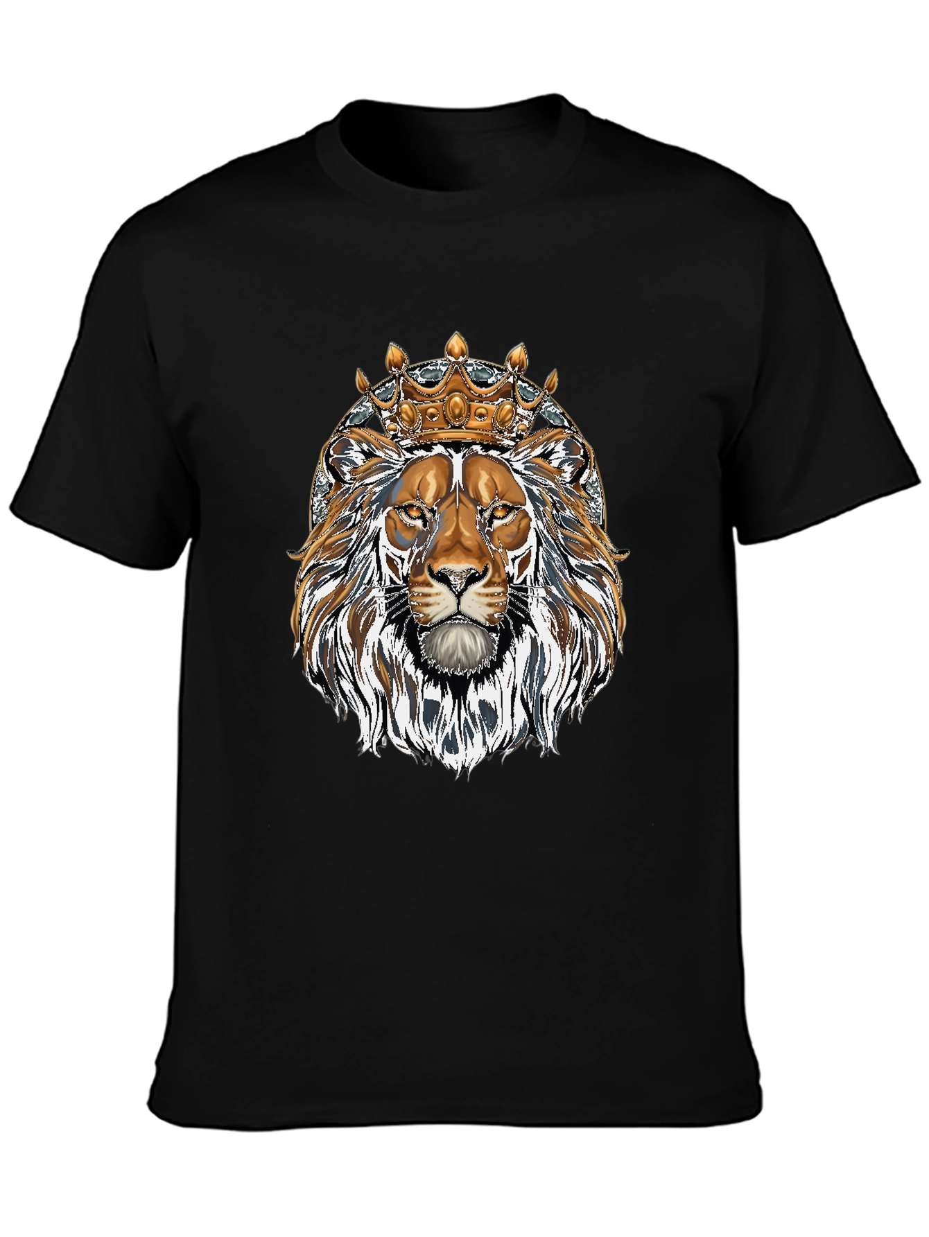 King Lion Graphic Tee - Black Cotton Blend