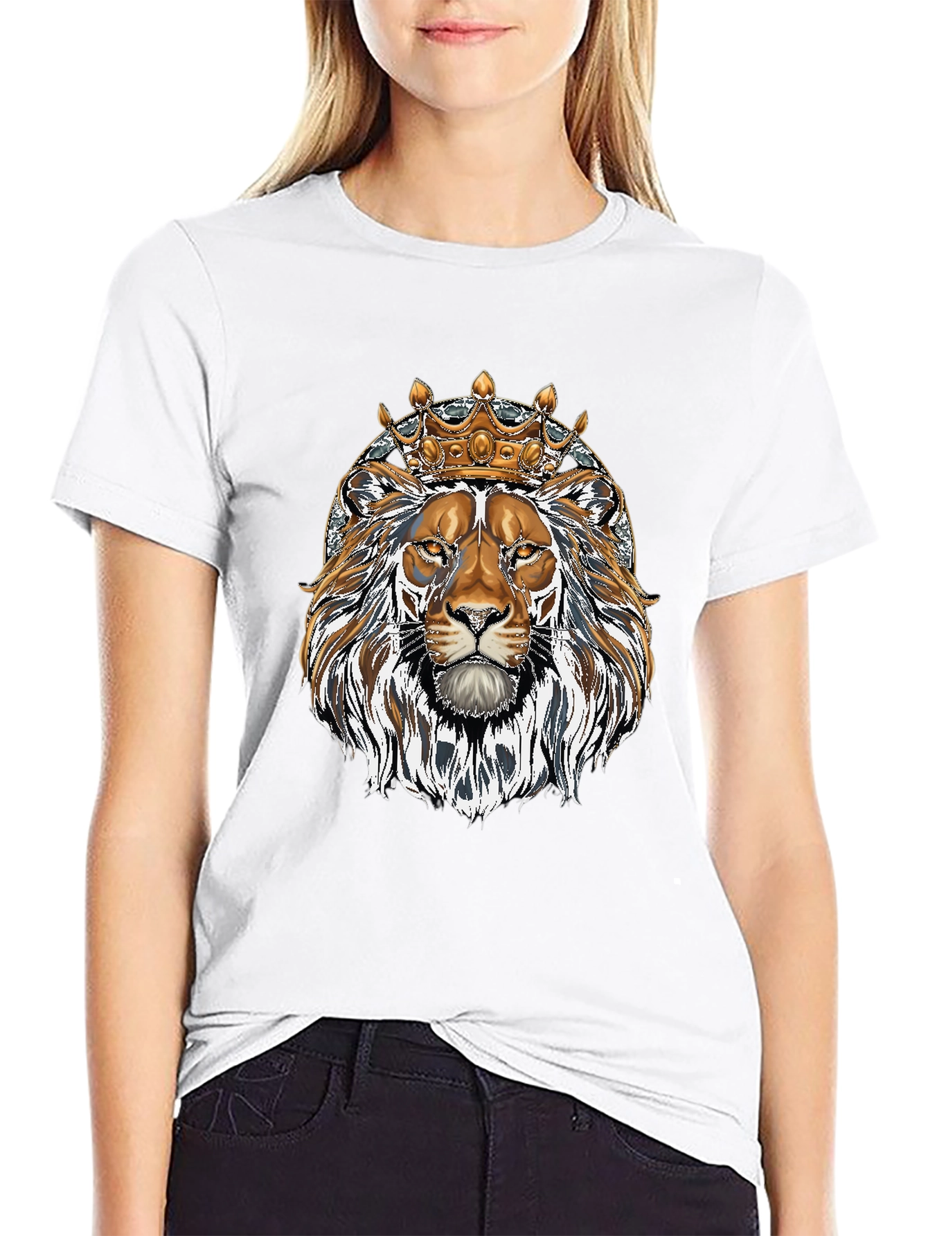 King Lion Graphic Tee - Black Cotton Blend
