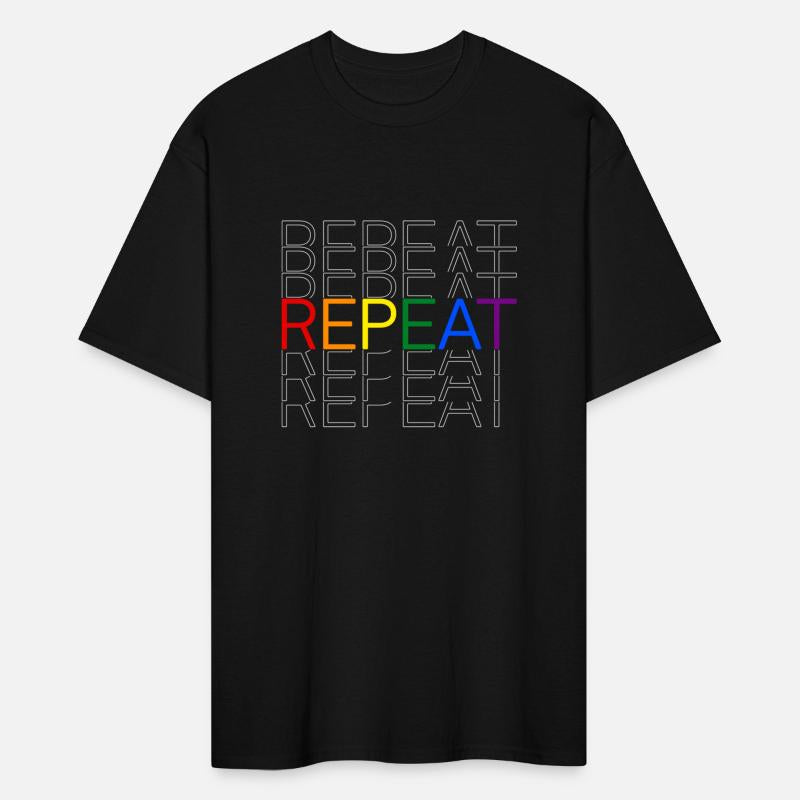 LGBT pride rainbow heart repeat