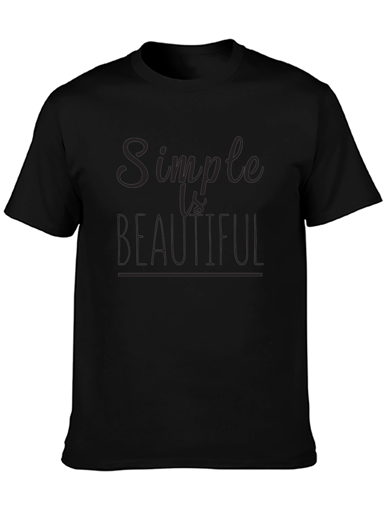 Simple is Beautiful Black Graphic Tee