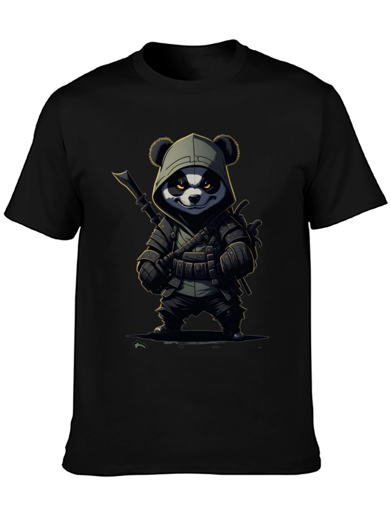 Panda Warrior T-Shirt - Black Cotton Tee