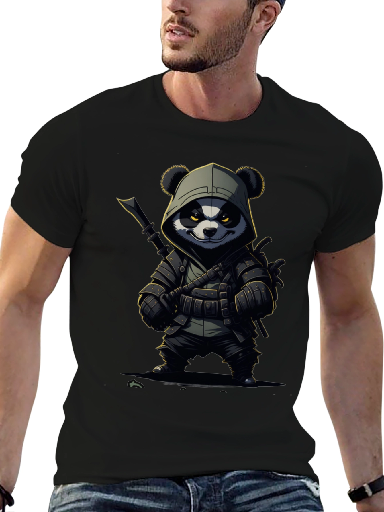 Panda Warrior T-Shirt - Black Cotton Tee