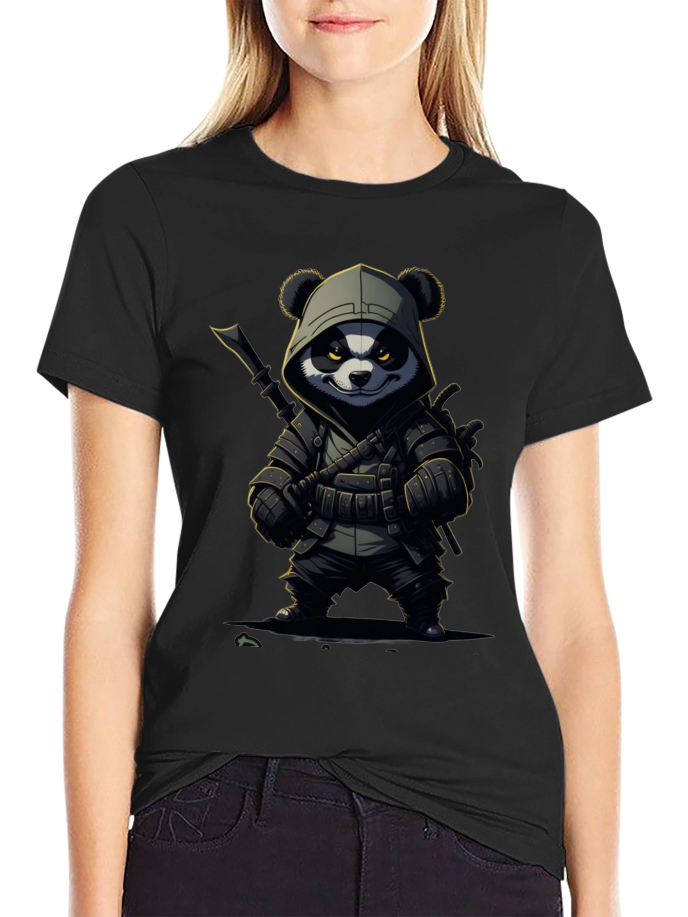 Panda Warrior T-Shirt - Black Cotton Tee