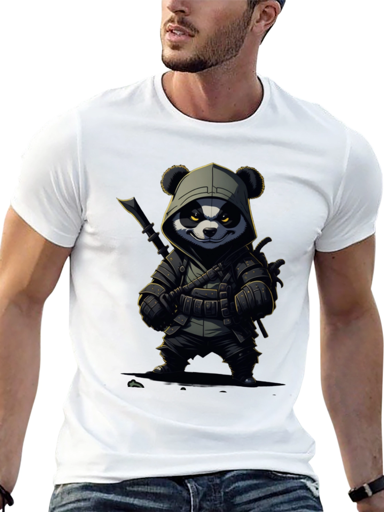 Panda Warrior T-Shirt - Black Cotton Tee