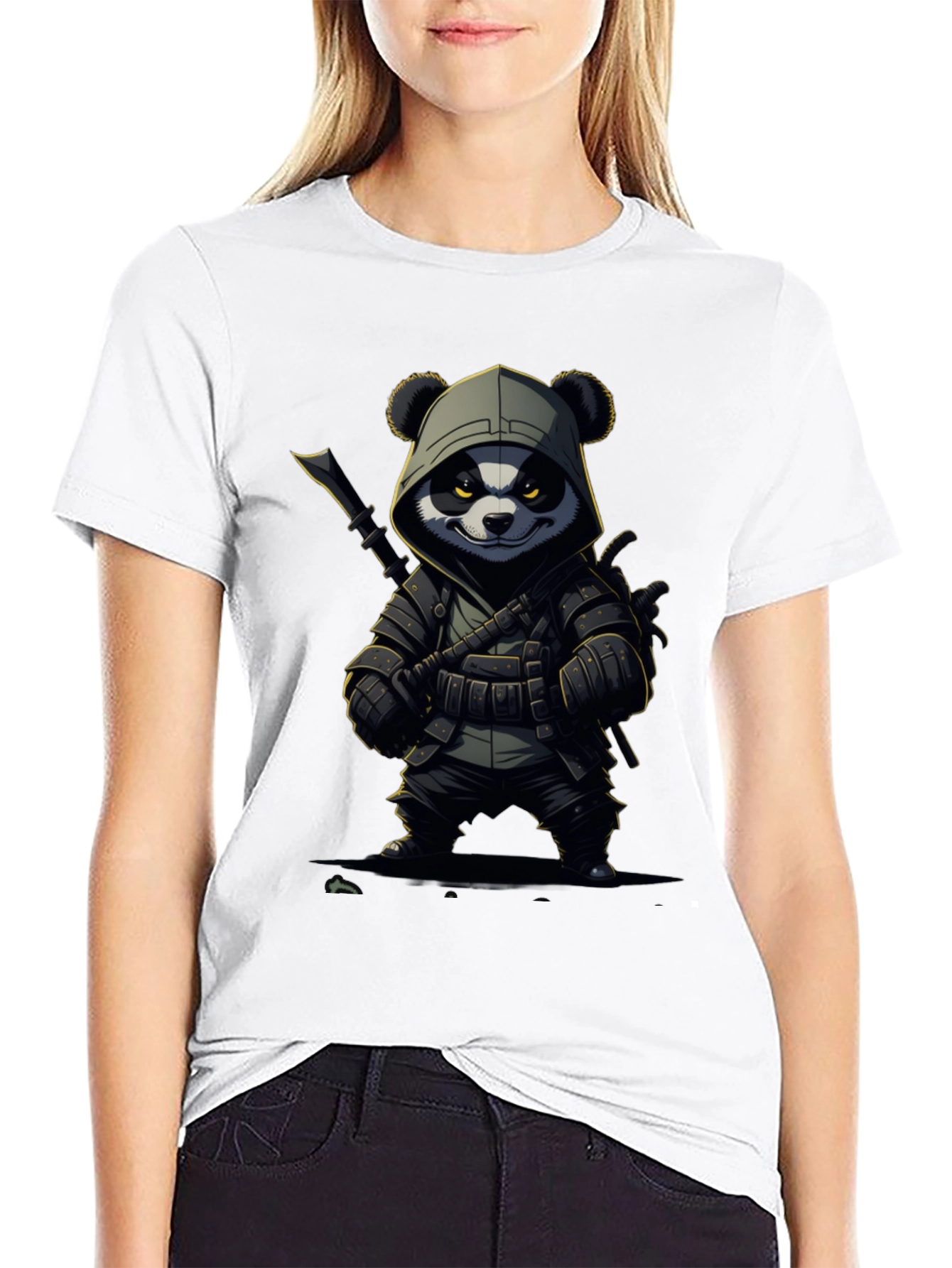 Panda Warrior T-Shirt - Black Cotton Tee