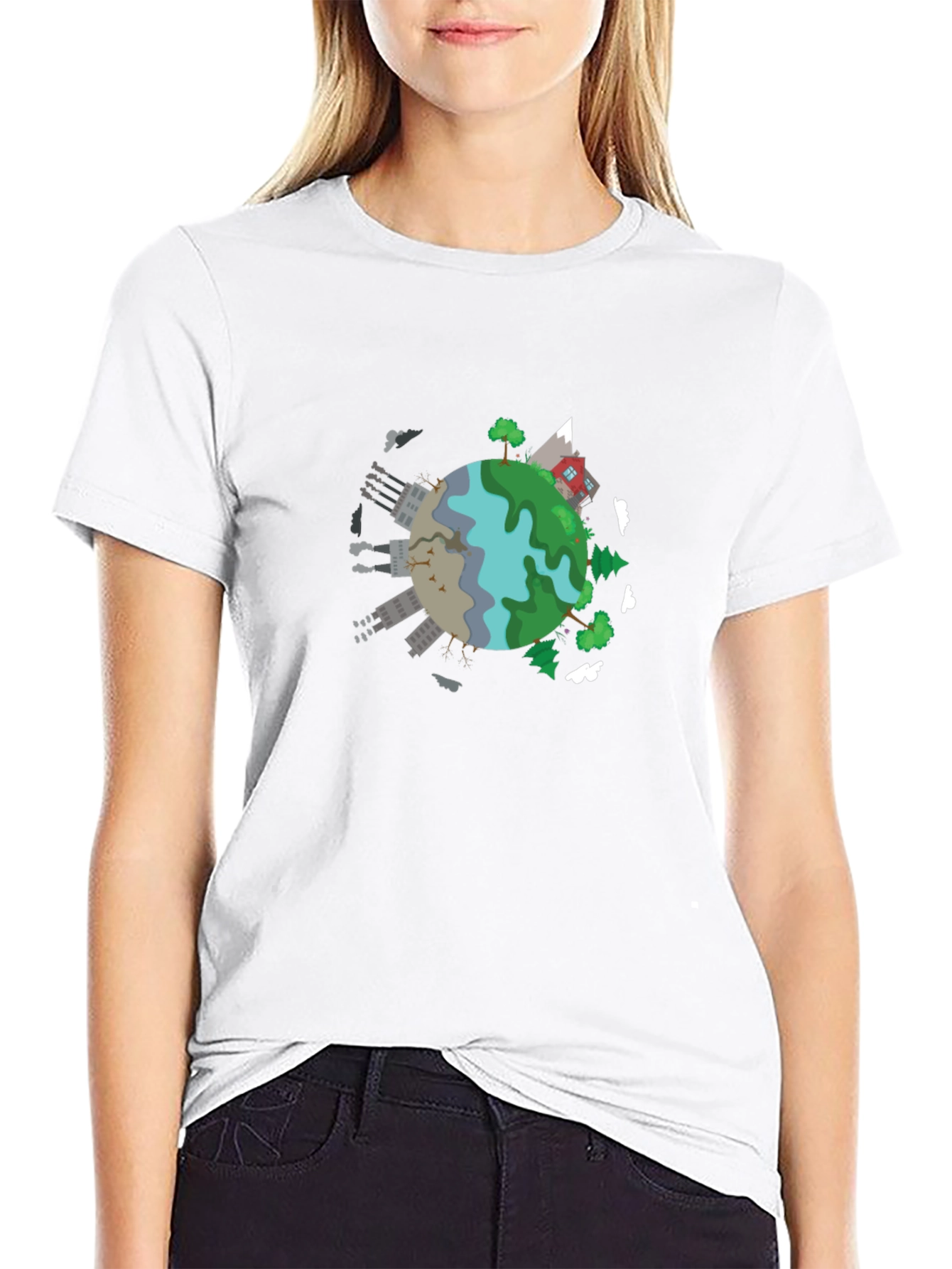 Earth Cartoon Graphic T-Shirt