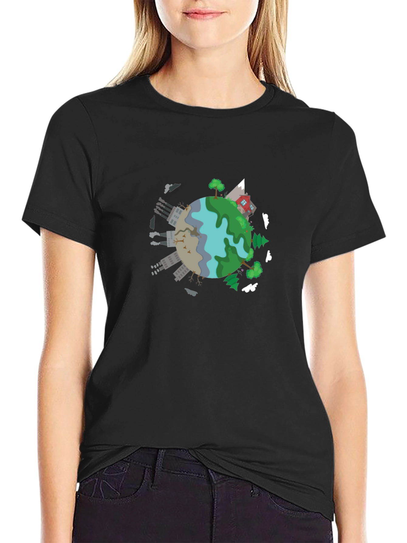 Earth Cartoon Graphic T-Shirt
