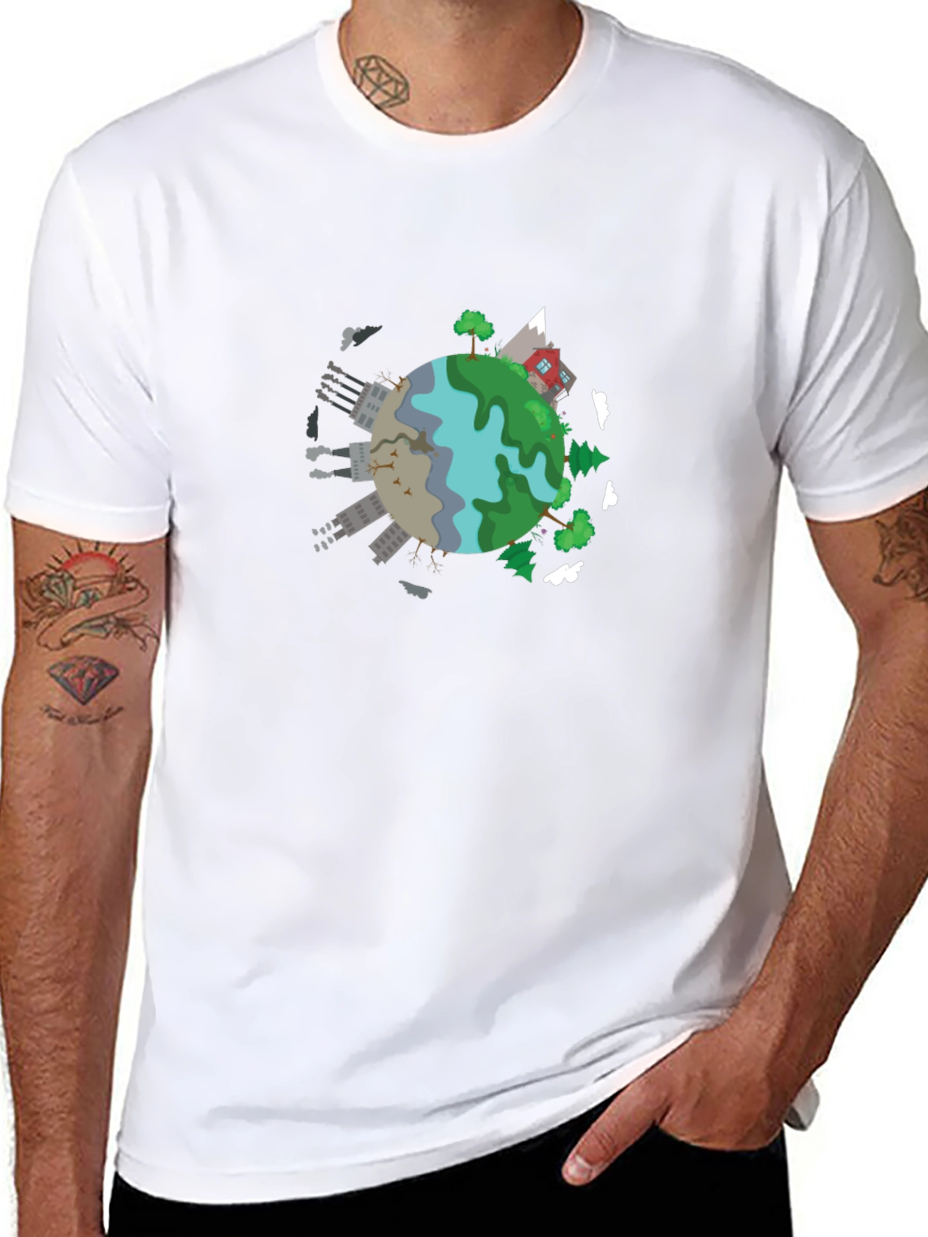 Earth Cartoon Graphic T-Shirt