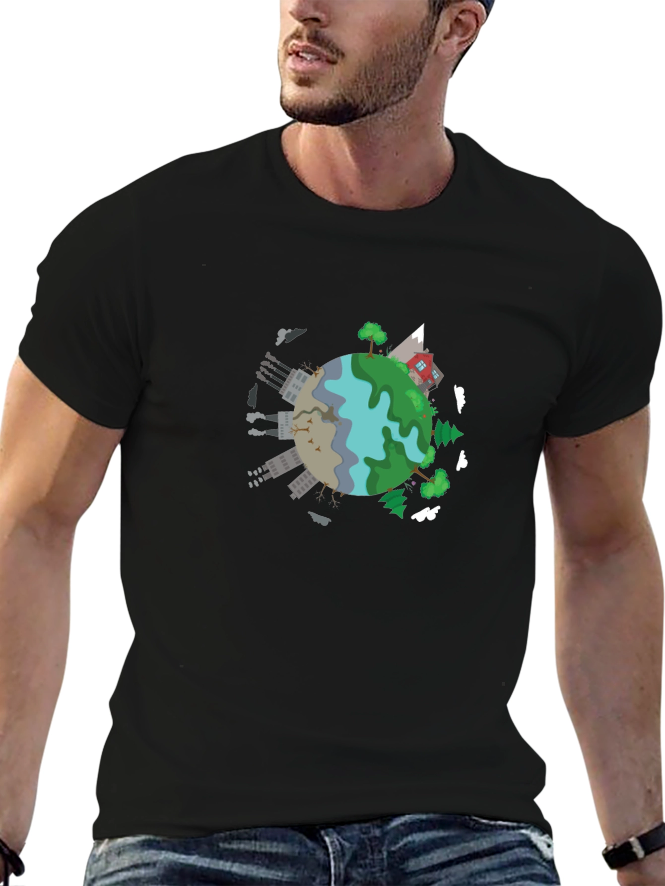 Earth Cartoon Graphic T-Shirt