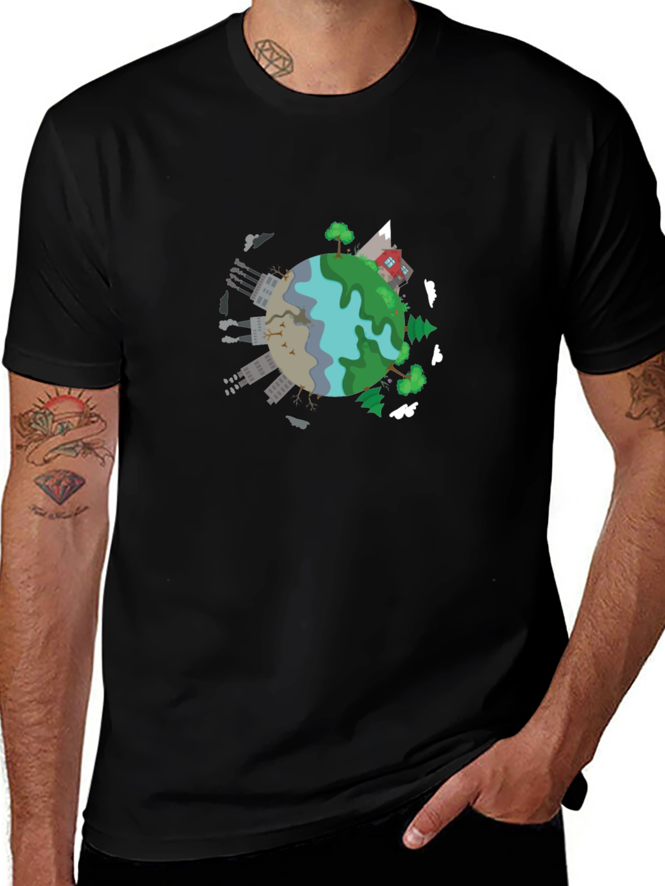 Earth Cartoon Graphic T-Shirt