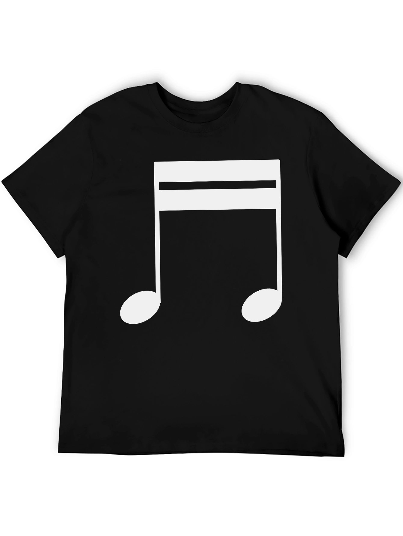 Music Note Graphic Tee - Black Cotton T-Shirt