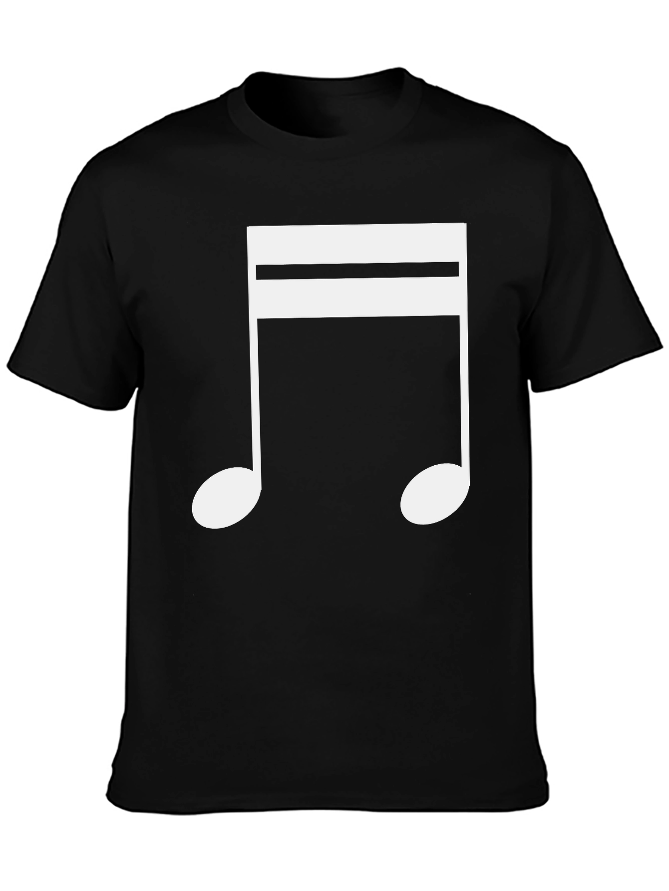 Music Note Graphic Tee - Black Cotton T-Shirt