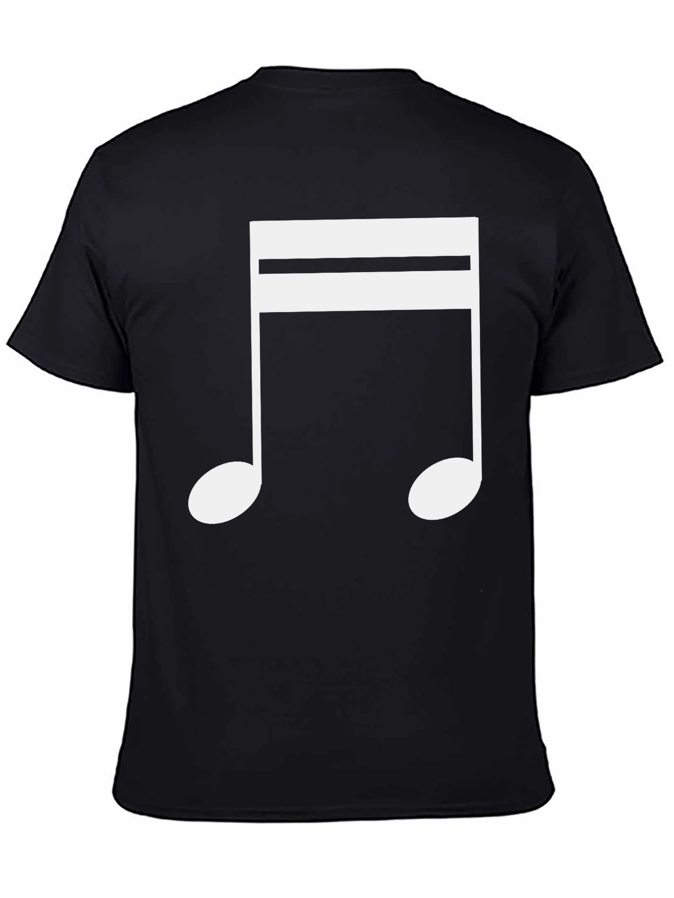 Music Note Graphic Tee - Black Cotton T-Shirt
