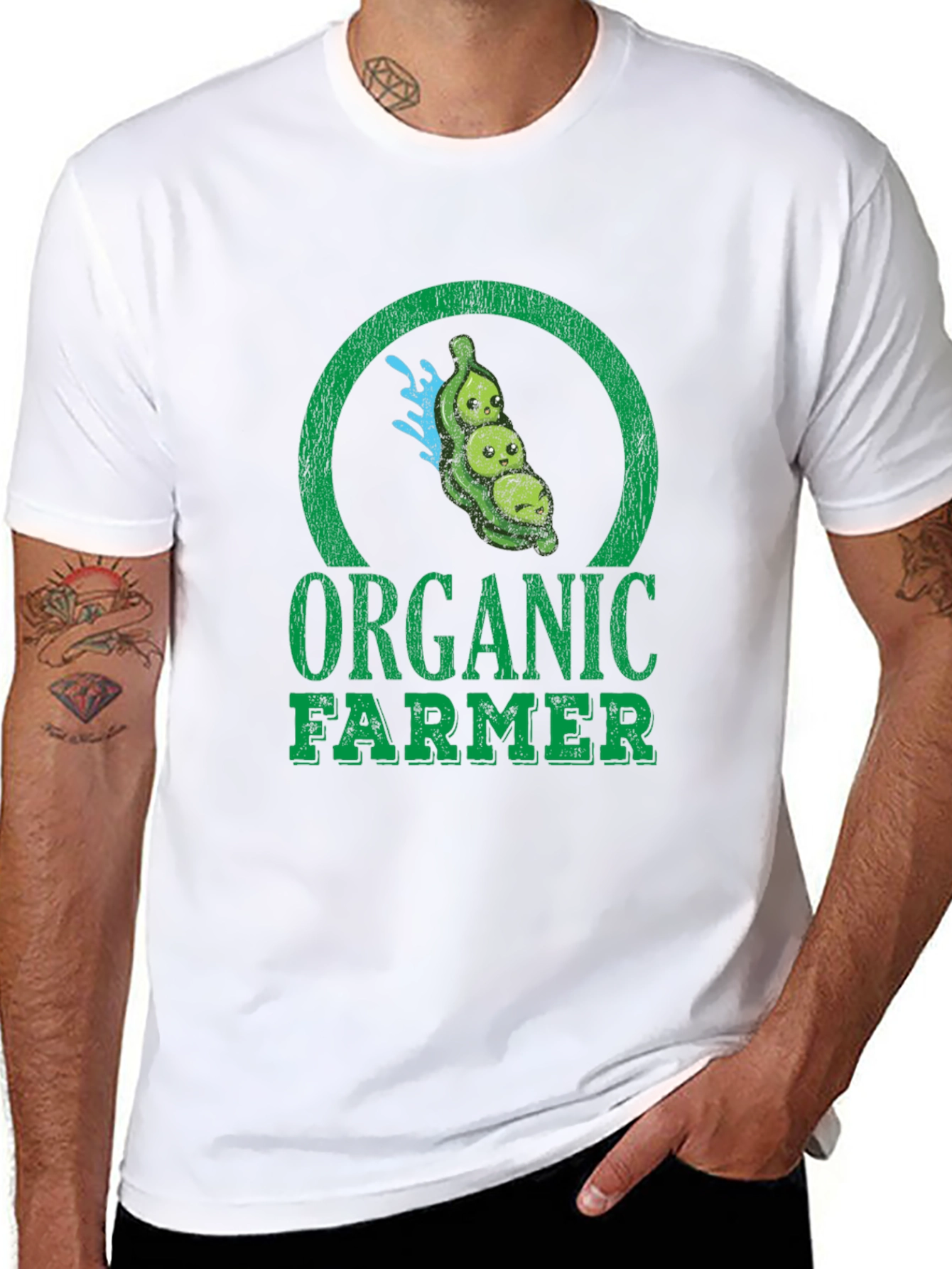 Organic Farmer Graphic Tee - Black Cotton T-Shirt