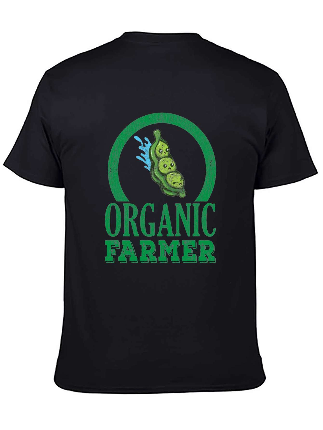 Organic Farmer Graphic Tee - Black Cotton T-Shirt
