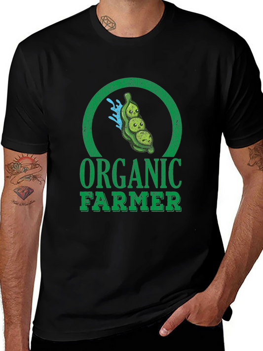 Organic Farmer Graphic Tee - Black Cotton T-Shirt