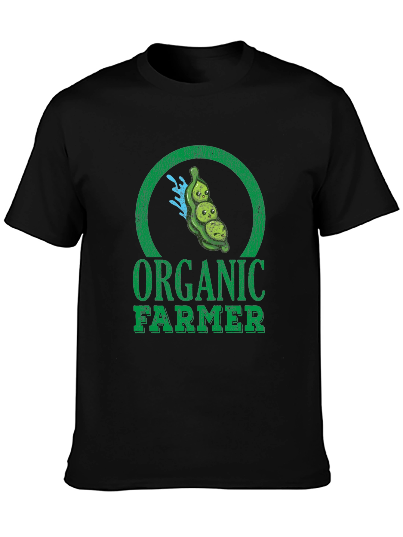Organic Farmer Graphic Tee - Black Cotton T-Shirt