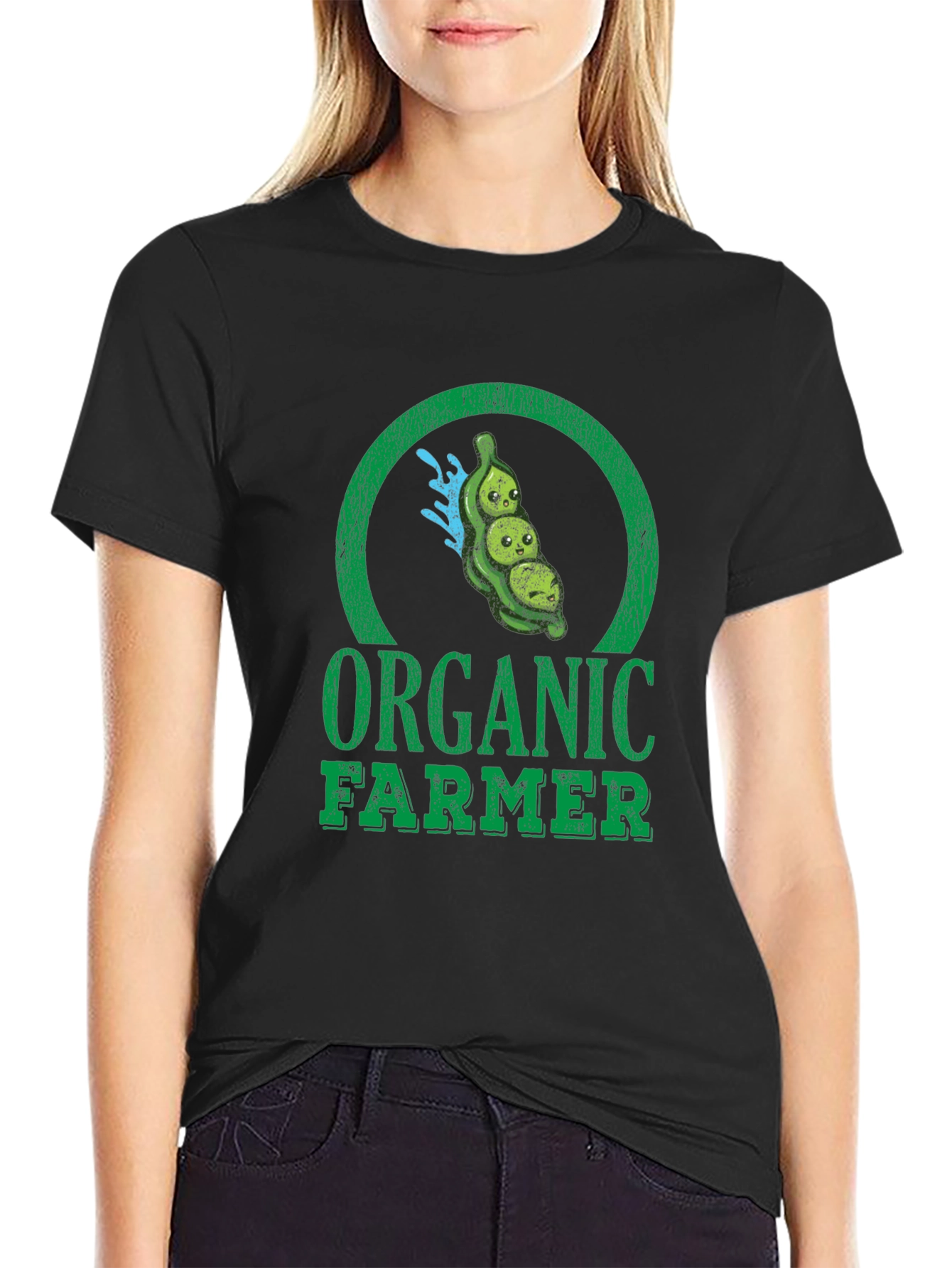 Organic Farmer Graphic Tee - Black Cotton T-Shirt