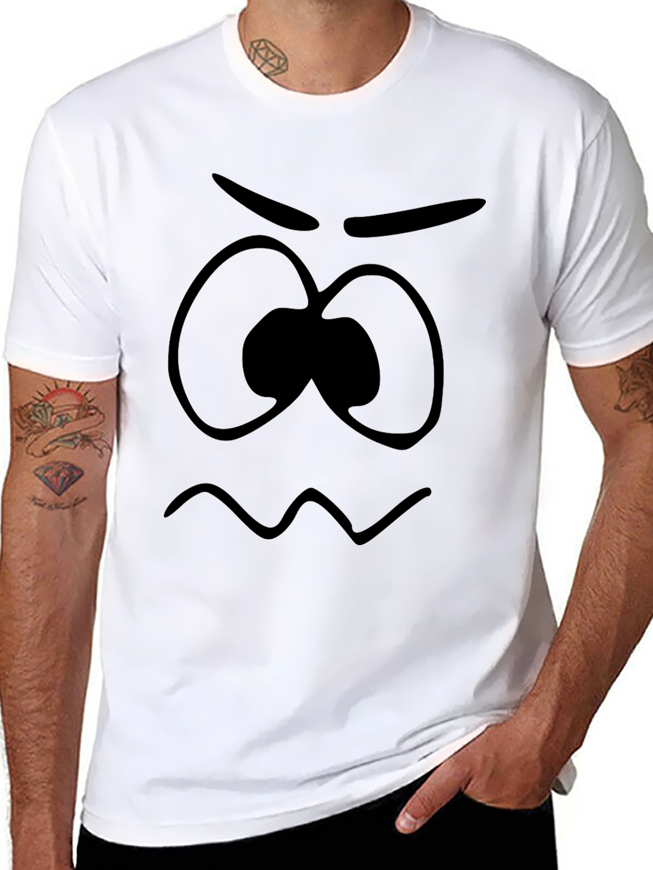 Grumpy Face Graphic Tee - Soft Cotton Unisex T-Shirt