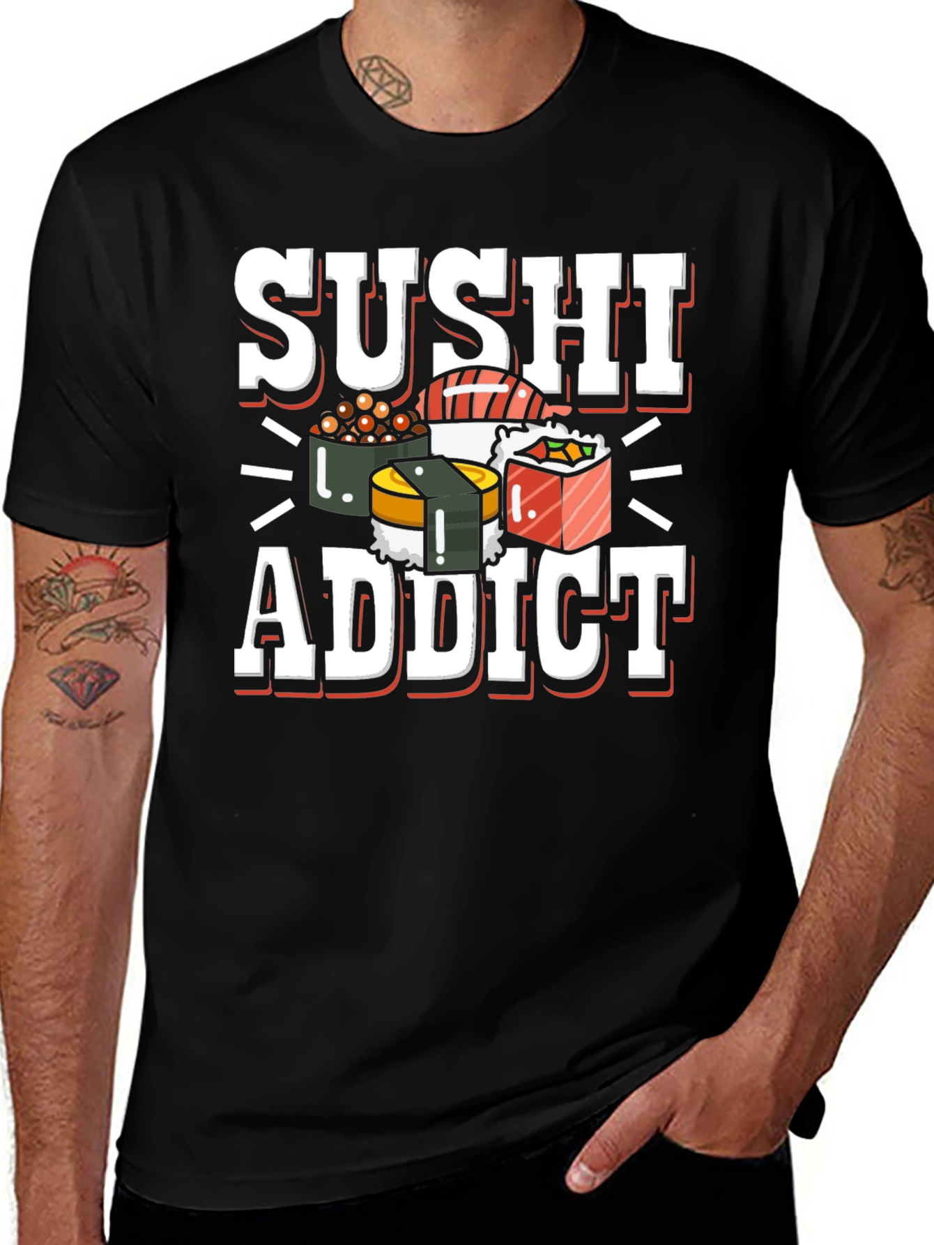 Sushi Addict T-Shirt - Unique Foodie Tee