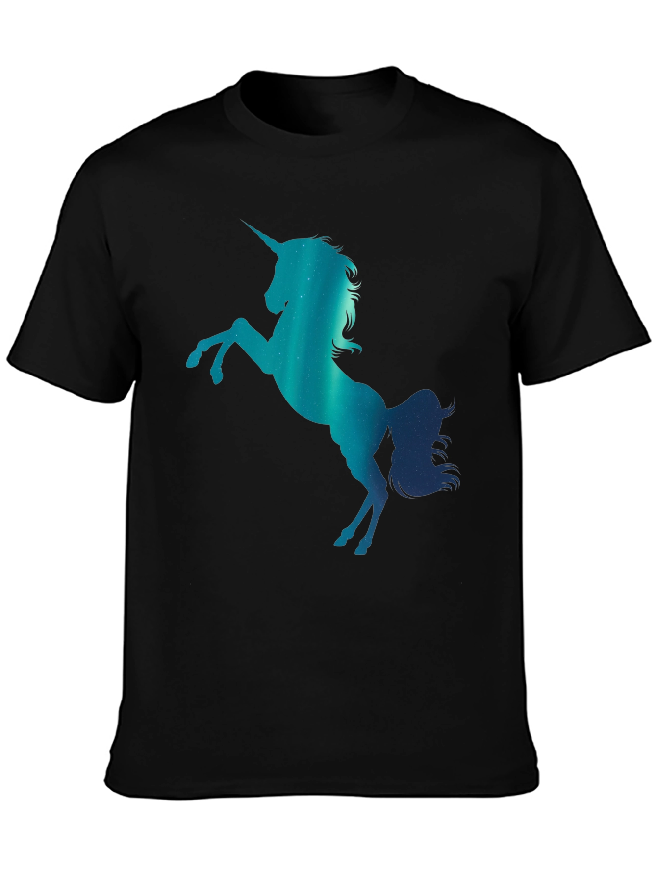 Unicorn Silhouette Graphic T-Shirt - Black