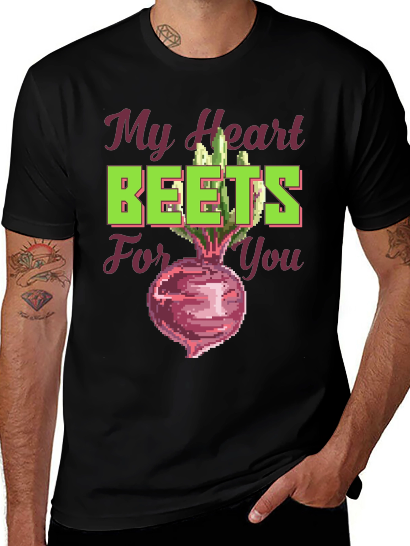 My Heart Beets For You Funny Graphic T-Shirt