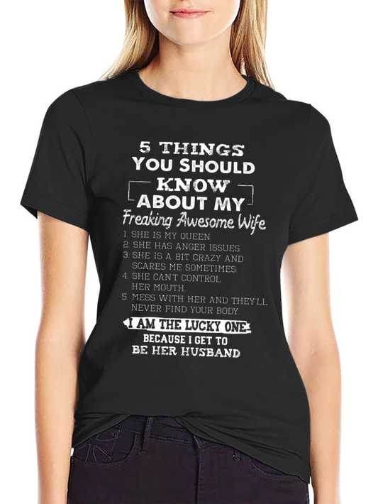 Funny Husband T-Shirt: 5 Things About My Wife